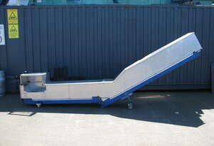 Large Stainless Steel Incline Belt Conveyor - 4000mm long