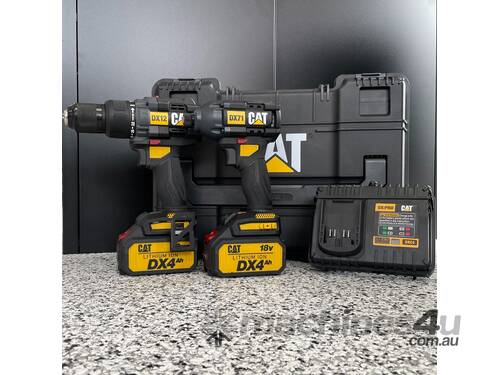 18V Brushless CAT 2in1 Hammer Drill and Impact Driver Combo Kit