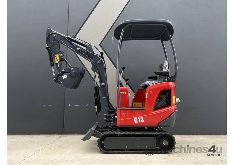 caption UHI E12 Electric Excavator with Swing Boom, 1100kg Operation Weight