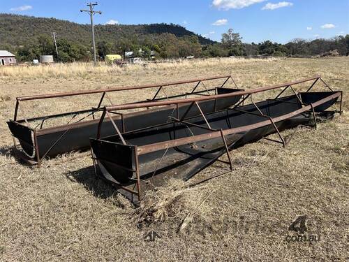 2 x Small Cattle Feeders - APPROX 5.9m L x 1m W