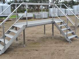 STAINLESS STEEL ELEVATED PLATFORM - 2 FLIGHTS STAIRS & LANDING - picture0' - Click to enlarge