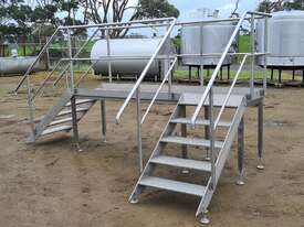 STAINLESS STEEL ELEVATED PLATFORM - 2 FLIGHTS STAIRS & LANDING - picture1' - Click to enlarge