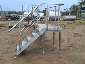STAINLESS STEEL ELEVATED PLATFORM - 2 FLIGHTS STAIRS & LANDING - picture2' - Click to enlarge