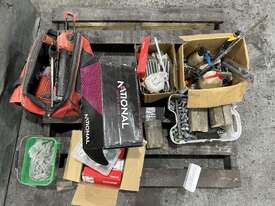 Steel Tool Crate and Pallet with Assorted Contents - picture0' - Click to enlarge