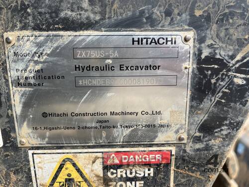 2021 Hitachi ZX75US-5A Excavator