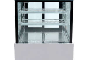 SSU90-2XB Black Trim Square Glass Cake Display 2 Shelves 900x700x1100