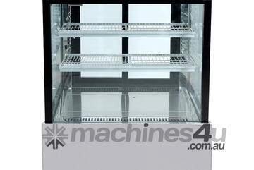 SSU90-2XB Black Trim Square Glass Cake Display 2 Shelves 900x700x1100