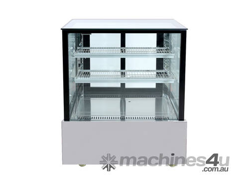 SSU90-2XB Black Trim Square Glass Cake Display 2 Shelves 900x700x1100