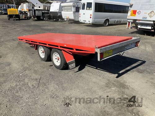 caption 2022 Flatbed Trailer Flatbed Trailer /w Chest Dual Axle Trailer