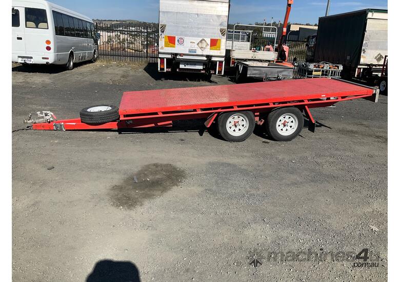 caption 2022 Flatbed Trailer Flatbed Trailer /w Chest Dual Axle Trailer