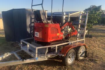 1.2T mini excavator- on a trailer & Attachments
