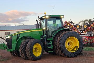 John Deere 8345R tractor on duals