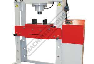 HP-100T Industrial Motorised Hydraulic Press - 100 Tonne Welded Steel Frame Construction Includes He