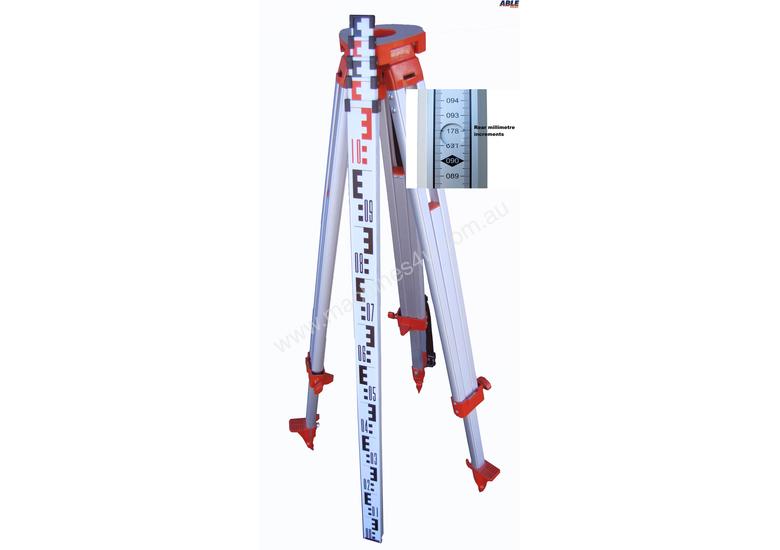 caption Automatic Laser Level Inc. Tripod Staff