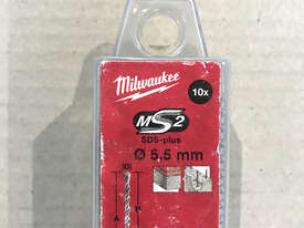 Milwaukee 5.5mm x 110mm SDS Plus Masonry MS2 Drill Bits 4932-3525-21 Pack of 10 - picture2' - Click to enlarge