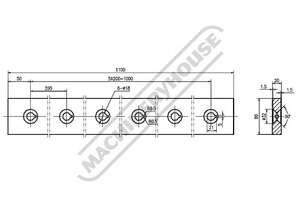 GB-110.8020B 3200mm Sheet Metal Guillotine Blade Set - 6CrW2Si 1100 x 80 x 20mm Top & Bottom Blade S