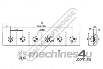 3200mm Sheet Metal Guillotine Blade Set - 6CrW2Si GB-110.8020B 1100 x 80 x 20mm Top & Bottom Blade S