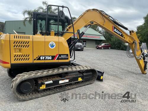 caption 7T SANY Excavator SY75C - Fast, Efficient, Suitable for Demanding Job Sites