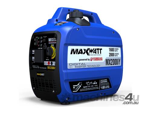 Maxwatt MX2000iY - 2000W (Powered by Yamaha) Pure Sine Wave Digital Inverter Generator