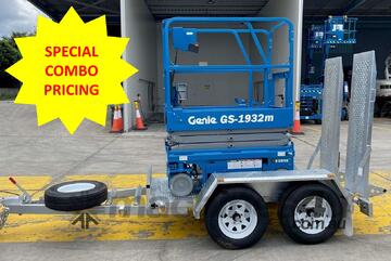 19ft Genie Micro Scissor lift trailer package with Galvanized Trailer