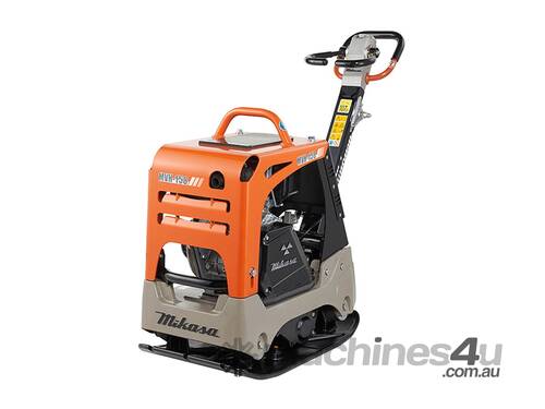 caption Mikasa MVH-158 Reversible Plate Compactor: Efficient Compaction for Tough Construction Jobs!