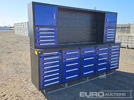 Steelman 10' Work Bench/Tool Cabinet, 40 Drawers, 2 Doors (Damaged)  - picture0' - Click to enlarge