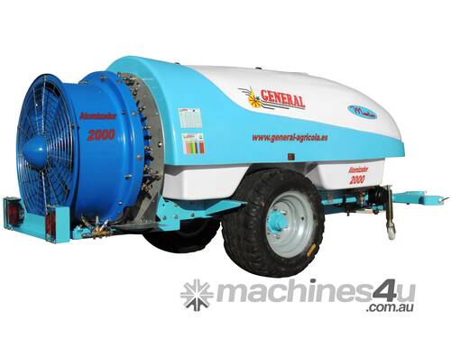 caption Trailed Atomizer – Durable, Efficient, and Maneuverable for Optimal Fruit Tree Treatments