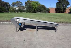 Stainless Steel Incline Motorised Belt Conveyor - 2.9m long - Falcast