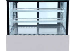 SSU120-2XB Black Trim Square Glass Cake Display 2 Shelves 1200X700X1100