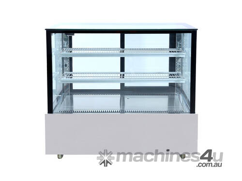 SSU120-2XB Black Trim Square Glass Cake Display 2 Shelves 1200X700X1100