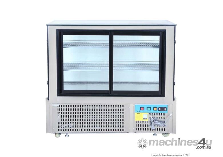 SSU120-2XB Black Trim Square Glass Cake Display 2 Shelves 1200X700X1100