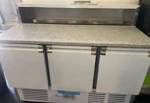 FED-X Three Door Salad Prep Fridge with Marble Top - XGNS1300E