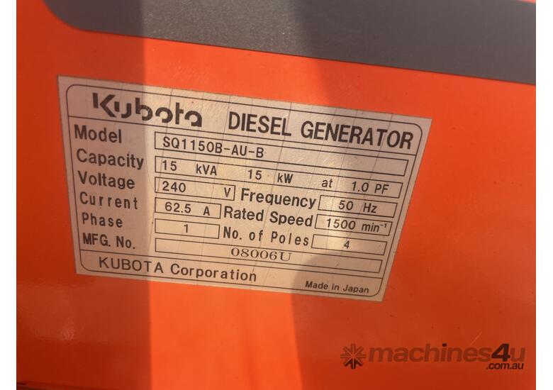 caption Kubota SQ1150B-AU-B Generator