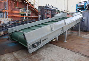 Large Heavy Duty Motorised Incline Elevator Conveyor 1.7m High - Shredwell