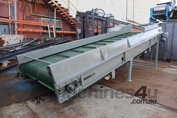 Large Heavy Duty Motorised Incline Elevator Conveyor 1.7m High - Shredwell