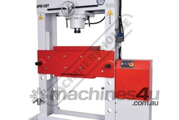 HPM-100T Industrial Motorised Hydraulic Press with Movable Cylinder - 100 Tonne Welded Steel Frame C