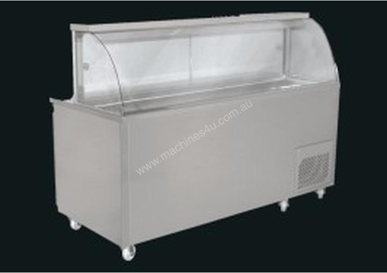 caption Woodson Curved Glass Sandwich Preparation Fridge