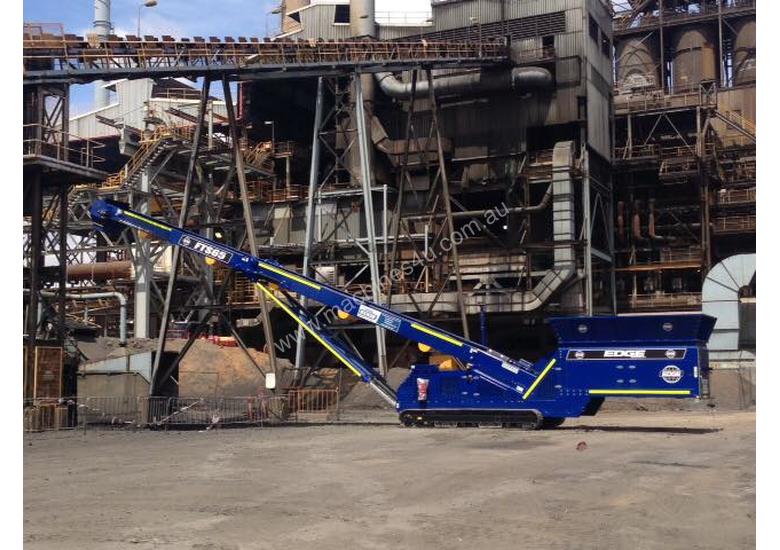 caption EDGE FTS65 Feeder Track Stacking Conveyor | High capacity tracked hopper feeder