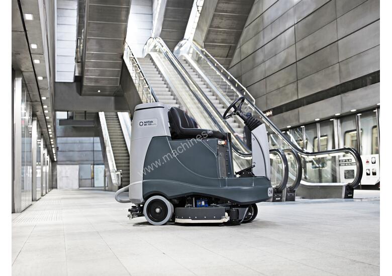 caption Nilfisk BR755C Mid Sized Ride on Scrubber