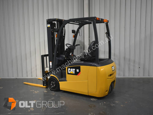 CAT EP18TCB 3 Wheel Electric Forklift 4700mm Container Mast 2018 345 Hours