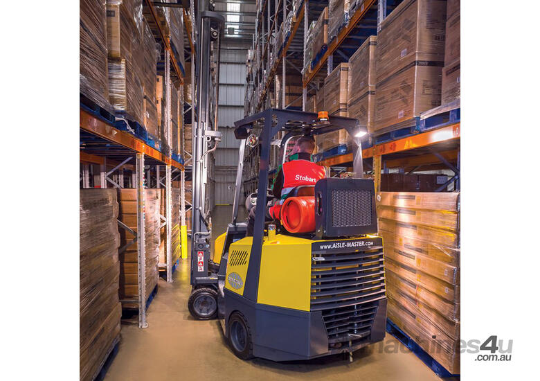 caption Narrow Aisle Articulated Forklift