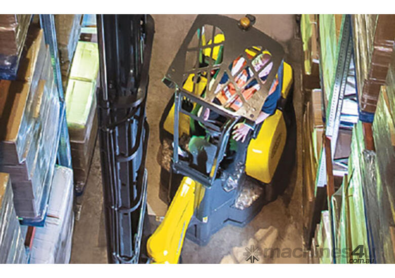 caption Narrow Aisle Articulated Forklift