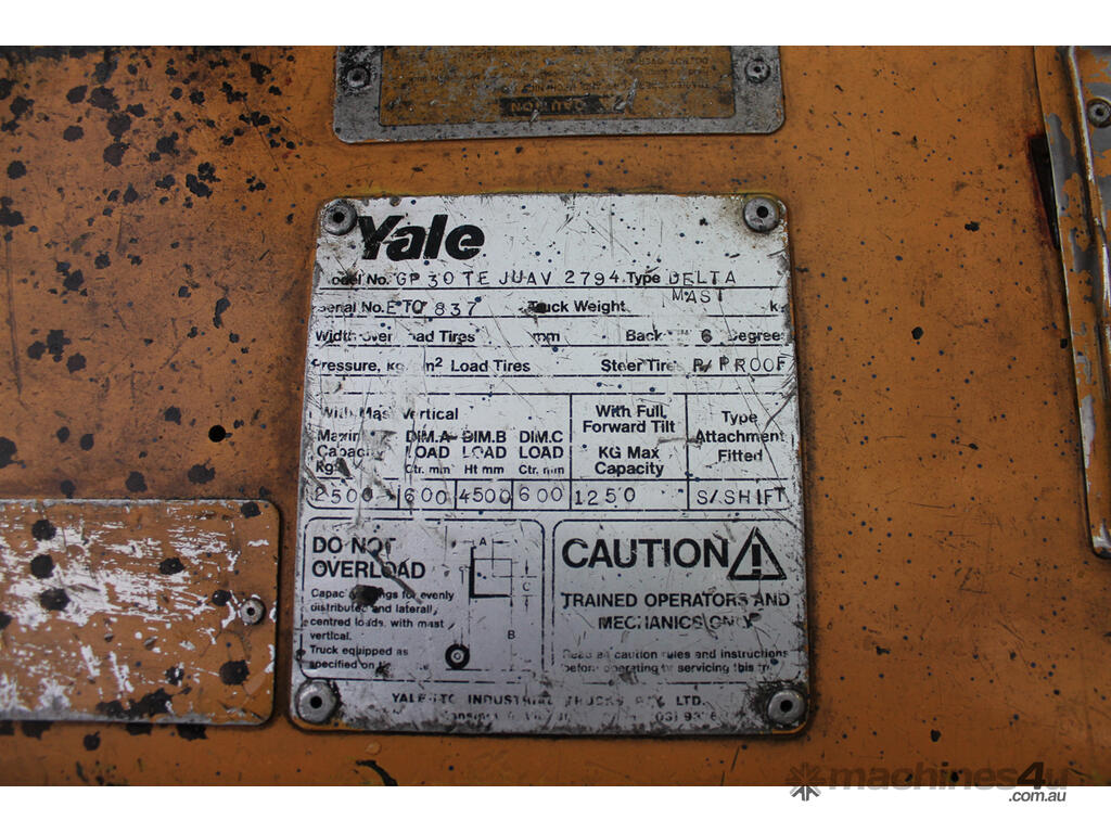 Used yale GE 30 TE Counterbalance Forklifts in BAYSWATER NORTH, VIC