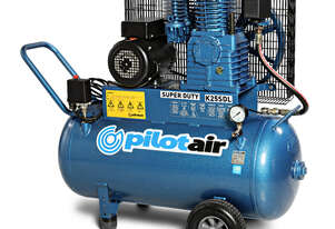 K25SDL Super Duty Series Air Compressor, 100lt rec, 15amp, 240V, oversize twin cyl pump, Electric