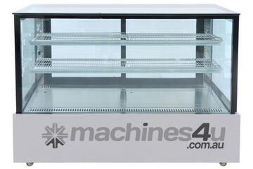 SSU150-2XB Black Trim Square Glass Cake Display 2 Shelves 1500x700x1100