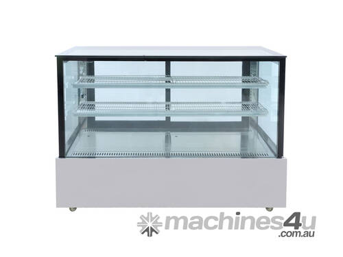 SSU150-2XB Black Trim Square Glass Cake Display 2 Shelves 1500x700x1100