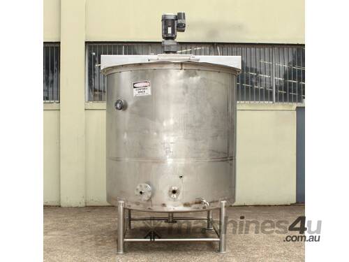 Stainless Steel Mixing Tank With Internal Coil.