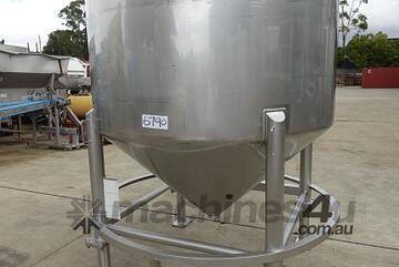 Tank, Stainless Steel Storage (Vert), 3400Lt, 1780mm Dia x 1120mm Straight + 770 mm Cone