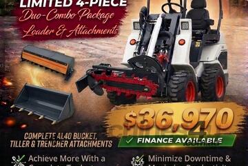 Brand   Ozziquip AL40 Mini Loader 4-in-1 with Tiller, Trencher 4-Piece Package