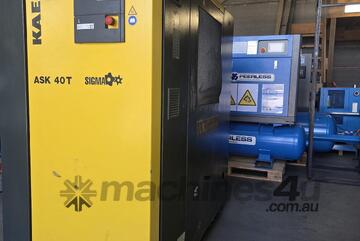 Kaeser 22kw/Dryer. Adicomp 11kw. CompAir 18kw. Focus 7.5kw VSpd/15kw 3in1. Atlas GA22VSD. RK30E VSpd